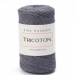 Tricoton macramé gris médium référence 106 fil pour sacs au crochet Lou Passion