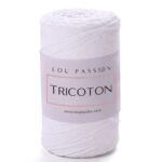 Tricoton macramé blanc référence 101 fil pour sacs au crochet Lou Passion