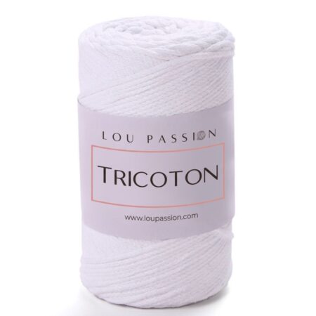Tricoton macramé blanc référence 101 fil pour sacs au crochet Lou Passion