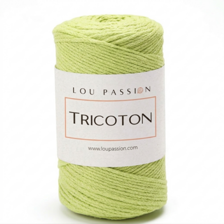 Tricoton macramé vert pomme référence 128 fil pour sacs au crochet Lou Passion