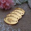 5 Etiquettes/ labels Ovales 35X20mm " Modèle Coeur  "