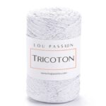 Tricoton lurex macramé blanc argent réf 120 fil crochet Lou Passion