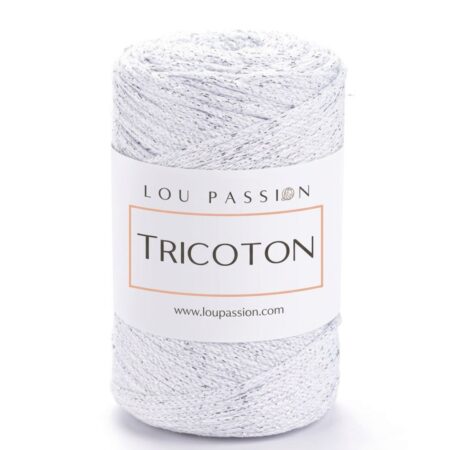 Tricoton lurex macramé blanc argent réf 120 fil crochet Lou Passion