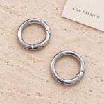 Lot de 2 anneaux mousquetons ronds dorés 25 mm pour sac