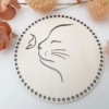1 Base bois ronde modèle chat ajouré spécial tricoton 16 CM - Trou 5 mm