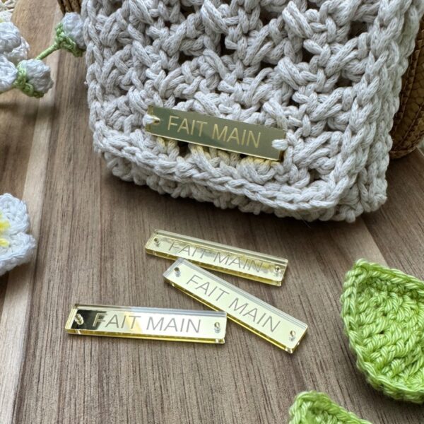 Étiquettes “Fait main” pour créations au crochet – accessoires Lou Passion