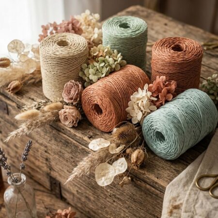 Pelotes de fil Papyrus en raphia roulé 100% cellulose pour créations au crochet et accessoires DIY
