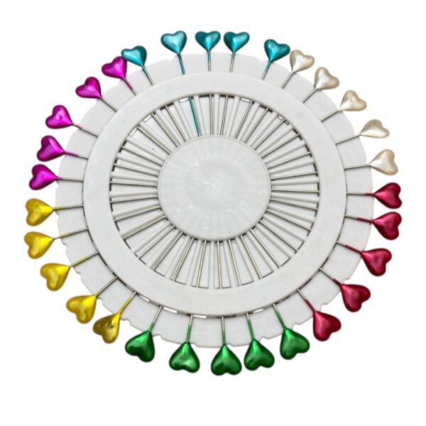 25 épingles embout coeur multi-couleur