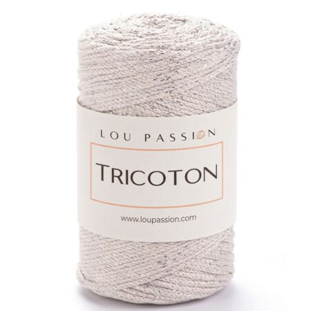 Tricoton lurex macramé écru argent réf 125 fil crochet Lou Passion