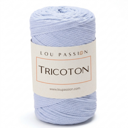 Tricoton macramé bleu céleste référence 136 fil pour sacs au crochet Lou Passion