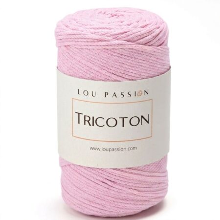 Tricoton macramé rose bébé référence 51 fil pour sacs au crochet Lou Passion