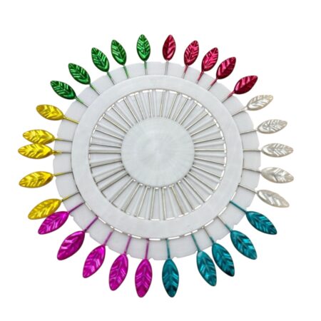 25 épingles embout feuille multicouleur