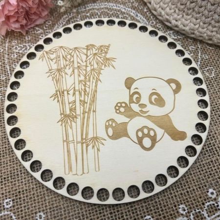 1 Base bois ronde Spécial TRAPILHO Panda bambou à personnaliser