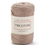 Fil Tricoton Lurex brun doré réf 135 Lou Passion – fil tressé brillant pour crochet sacs accessoires