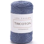 pelote tricoton lurex ardoise fil crochet brillant lou passion