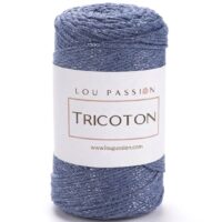 pelote tricoton lurex ardoise fil crochet brillant lou passion