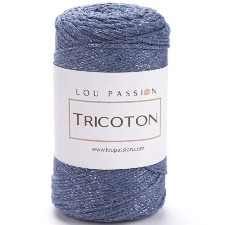 pelote tricoton lurex ardoise fil crochet brillant lou passion