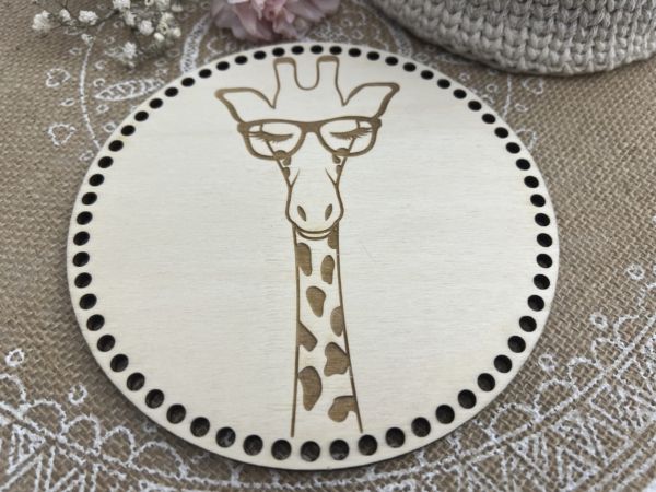 1 Base bois ronde Spécial TRICOTON Girafe à Personnaliser