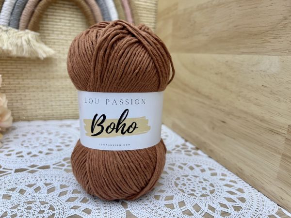 Boho Fil 100 % Coton Naturel 100g 210 mètres Terracotta 76