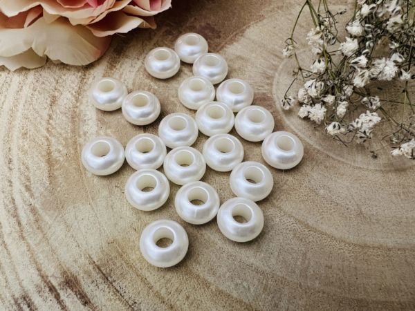 20 Perles nacrés coupole 14 mm