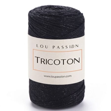 Tricoton lurex macramé noir réf 122 fil crochet Lou Passion