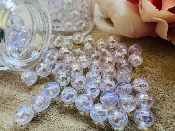 80 Perles nacrés Transparente 8 mm