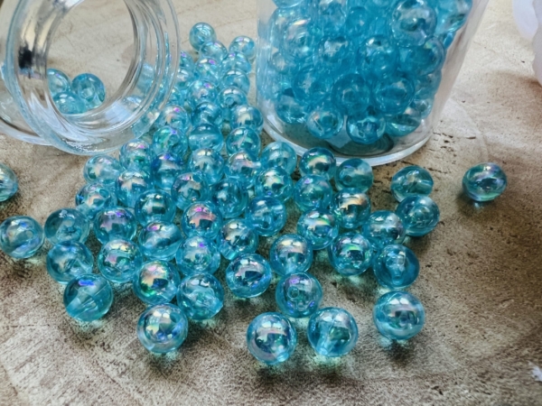 80 Perles Turquoise Transparente 8 mm