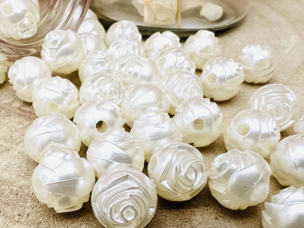 40 Perles Roses nacrés 10 mm