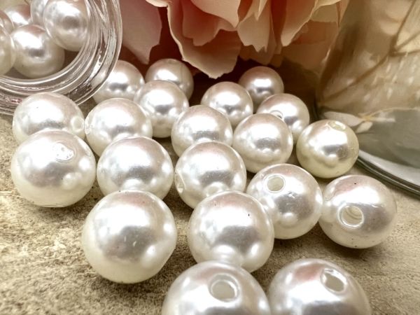 16 Perles nacrés 14 mm