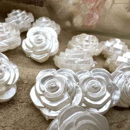 14 Perles Roses nacrés 16 mm