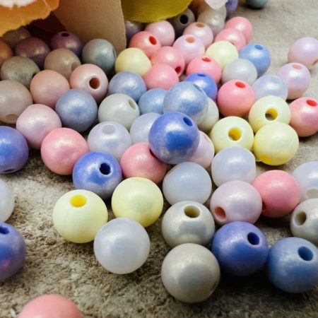 80 Perles pastel Nacrés ronde 8mm