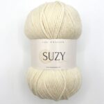 Pelote de fil acrylique Suzy écru 100g 360m pour crochet et tricot