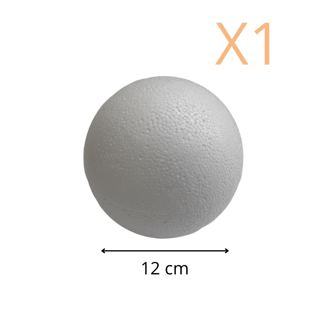 Boule polystyrène Ø 12 cm ( l'unité )