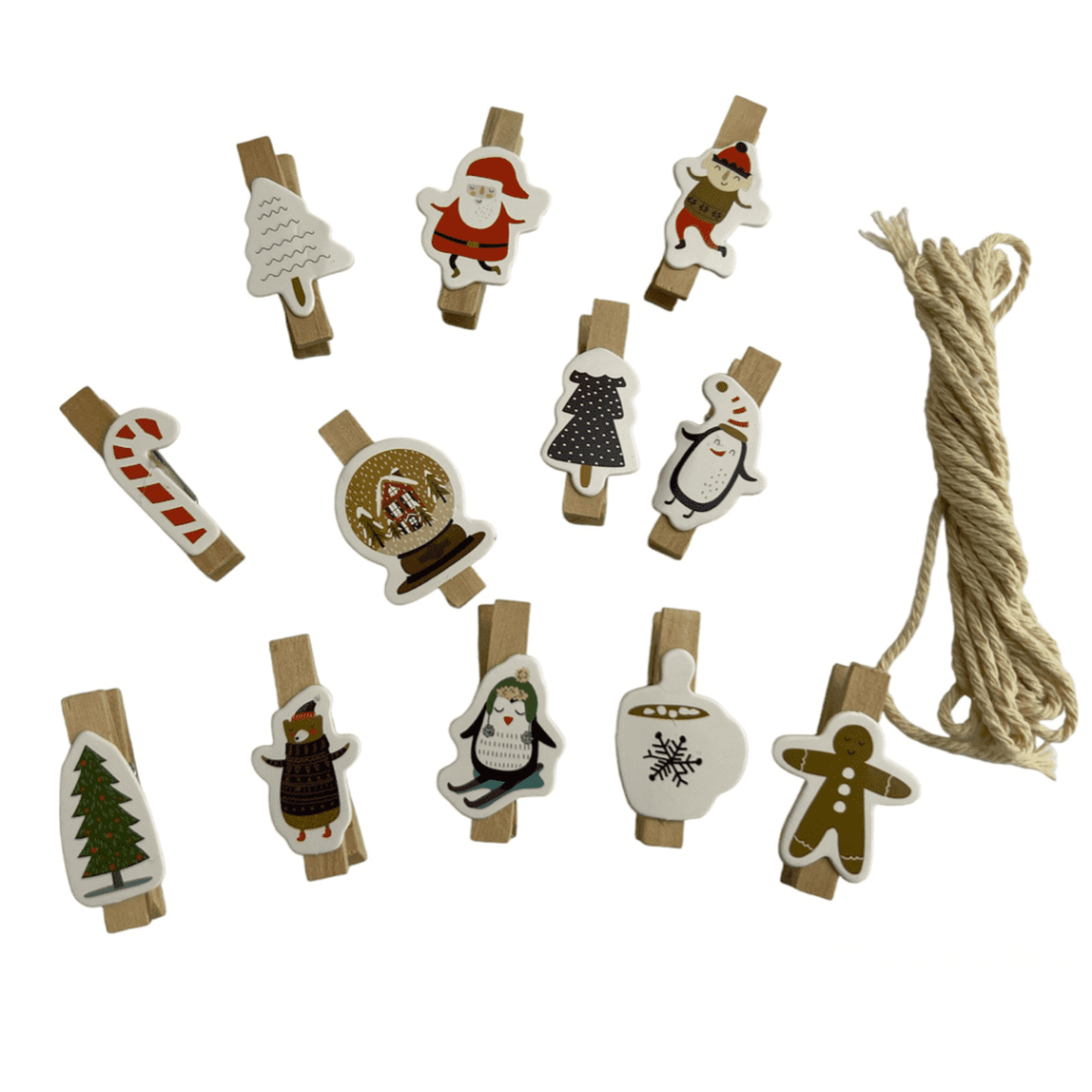 45 Figurines De Noël En Bois Style Victorien - Décoration Sapin Vintage - Père Noël, Cadeaux, Enfants - Lot Pour Décoration Festive