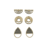 Breloque bois boucles d'oreilles ref 2