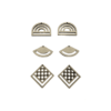 Breloque bois boucles d'oreilles ref 4