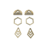 Breloque bois boucles d'oreilles ref 6