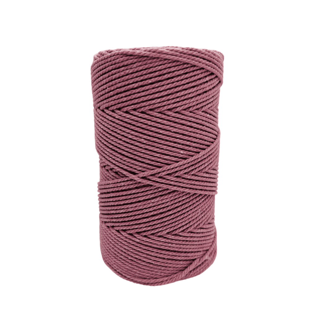 Corde Coton macramé torsadé 1,5 mm Vieux rose - Lou Passion