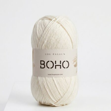 Fil coton Boho crème 100g 210m Oeko-Tex crochet tricot Lou Passion