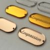 Label Étiquette 40X20mm Plexiglass Miroir Rose gold à personnaliser