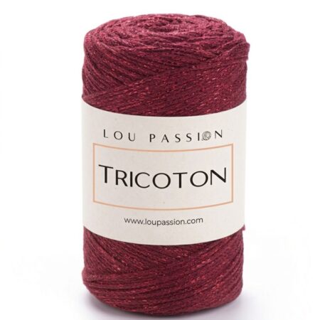 Tricoton lurex macramé bordeaux rouge réf 139 fil crochet Lou Passion