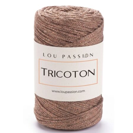 Tricoton lurex macramé camel cuivre fil crochet Lou Passion