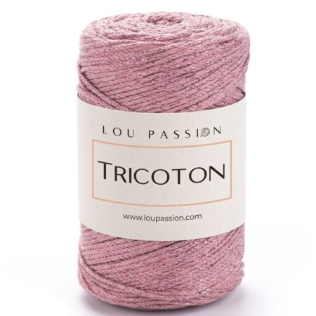 Tricoton lurex macramé vieux rose réf 132 fil crochet Lou Passion