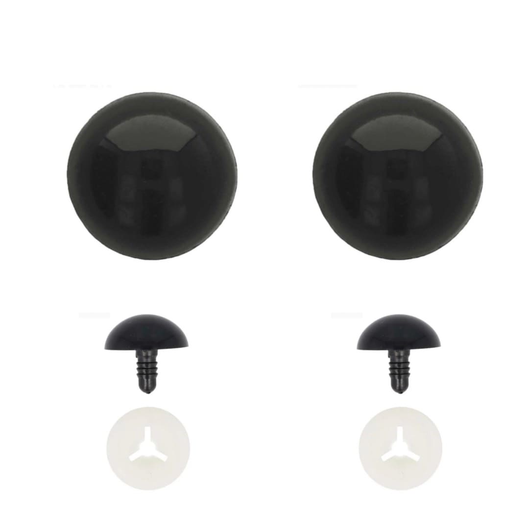 5 paires Yeux plastique noir pour peluches- amigurumi 6 mm - Lou