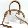 Ensemble 2 pièces simili- cuir beige et transparent 24X6X17 cm