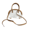 Ensemble 2 pièces simili- cuir beige et transparent 24X6X17 cm