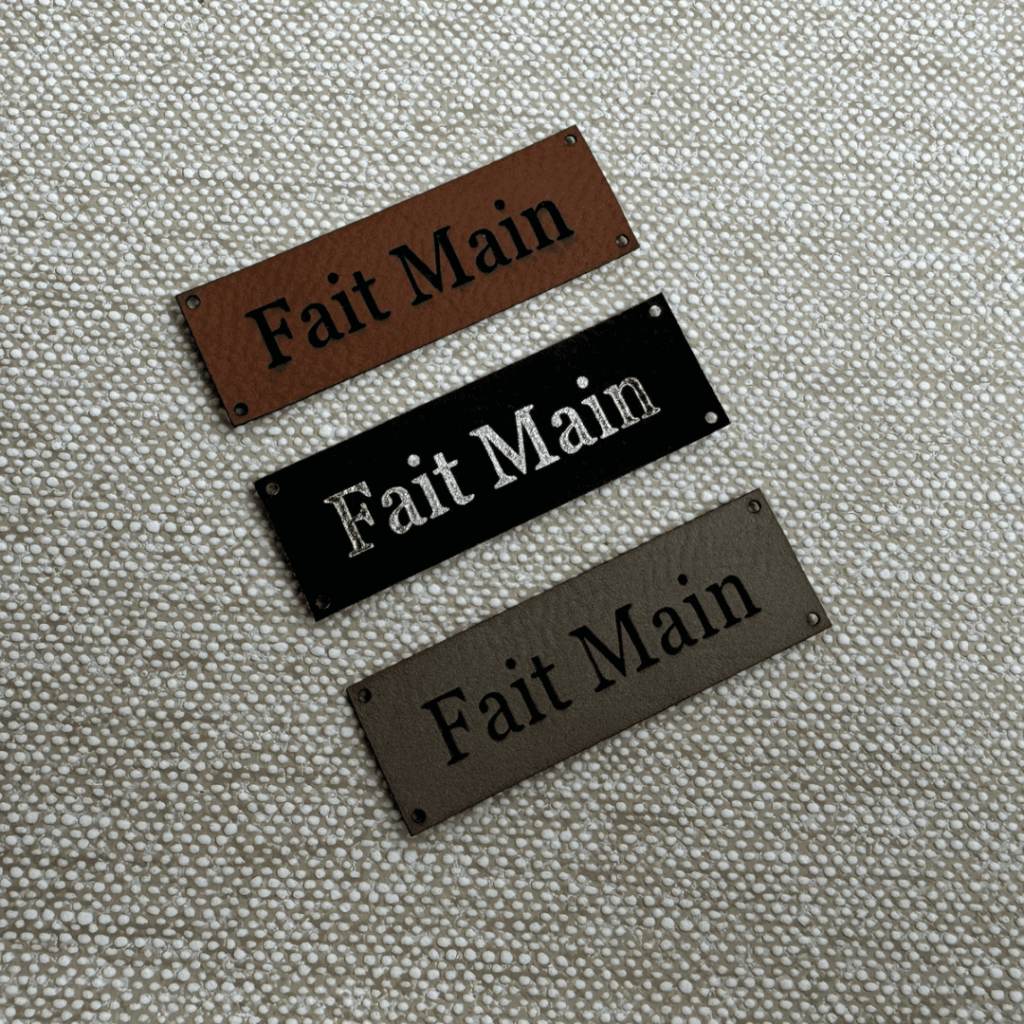 Lot De 50 étiquettes En Cuir 'Handmade' - 25mm, 4 Trous, 5 Couleurs (couture, DIY)