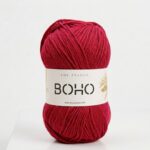 Fil coton Boho cerise 100g 210m Oeko-Tex crochet tricot Lou Passion