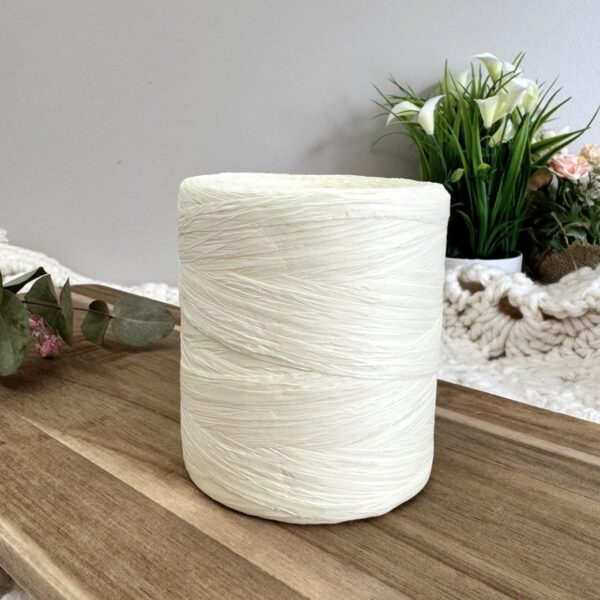 Bobine de fil raphia crème 100% naturel pour crochet, tricot ou DIY – Lou Passion