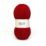Pelote de fil acrylique Suzy rouge 100g 360m pour crochet et tricot
